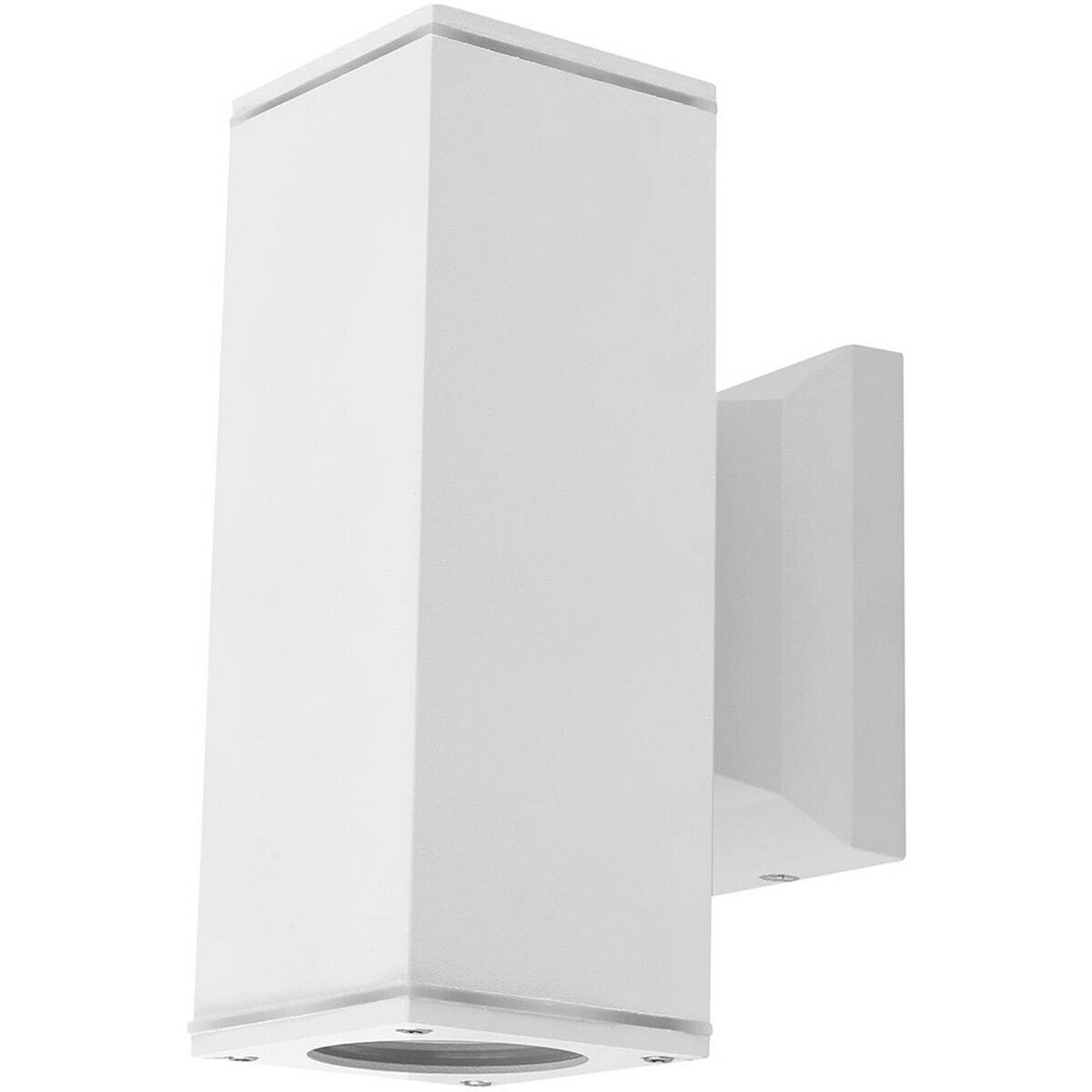 BES LED Aigi Wally Up and Down Wandlamp Buiten - GU10 - Vierkant - Mat Wit - Philips CorePro 9W - 4000K