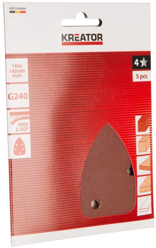 Kreator Schuurpapier 80x140mm 240 Grit 5 Stuks