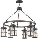Hinkley LED Kroonluchter | 6X E27 Max 60W | IP44 | Dimbaar | Aged Zinc with Driftwood Grey