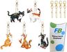 F4B Diamond Painting Katten Sleutelhangers – 5 Stuks – 8 cm – Volledig Pakket