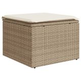 vidaXL 4-delige Loungeset met Kussens, Poly Rattan, Beige