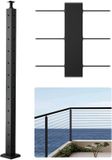 VEVOR Kabelleuningpaal 106,6 x 4,98 x 4,98 cm Leuningpaal L-gaten Zwart
