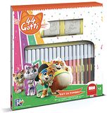 Multiprint Cheeky Dragons Ijs-set, gemaakt in Italië, 5 stempels en pennen, album om te kleuren, set voor kinderen, van hout en natuurlijk rubber, wasbare inkt, niet giftig cadeau-idee, art. 84926