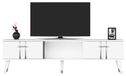 Support TV, blanc-argent, 150x44,6x29,6 cm, mélamine