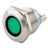 SeKi 19 mm LED controlelampje groen 6-24V V2A roestvrij staal