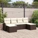 Maison Exclusive - Set van 6 kussens met kussenhoezen, bruin en wit, van gevlochten polyraan
