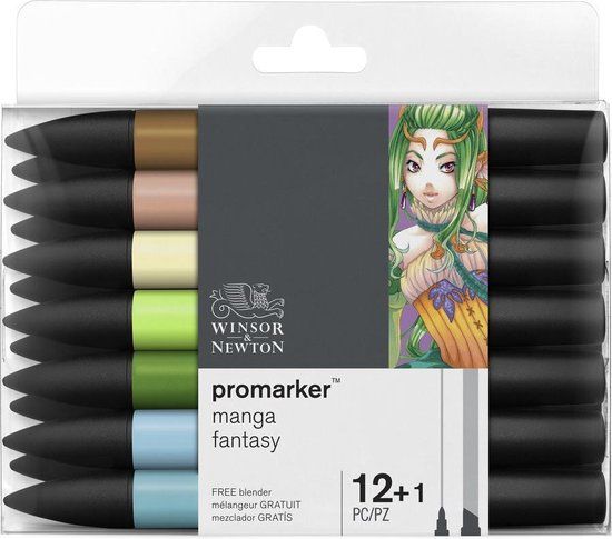 Winsor & Newton Promarker Manga Fantasy 12+1 Set - Manga Fantasy - 13 Pieces