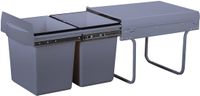 Kitchen HYPE Set van 3 stapelbare afvalbakken 36L Gris