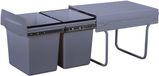 Kitchen HYPE Set van 3 stapelbare afvalbakken 36L Gris