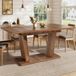 Bol Table à manger extensible - Design moderne - 120/160 x 80 x 76 cm - MDF avec cadre en bois - Marron foncé