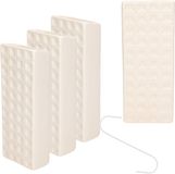 Gerimport Luchtbevochtiger - 4x stuks - waterverdamper - radiator - wit - aardewerk - L8 x H20 cm
