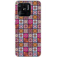 Xiaomi Redmi 10C patchwork mandala bedrukt siliconen hoesje