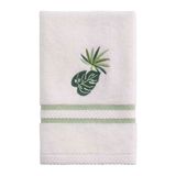Avanti Linens Viva Palm Collection, geborduurde vingertop handdoek, wit