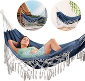 Luverno Outtec® Hangmat XXL - Blauw Katoen - 200x150 cm - 200kg