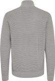 Solid Trui Valencia LS3 Lichtgrijs Melange Wol V-hals Gestreept L