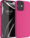 kwmobile telefoonhoesje geschikt voor Apple iPhone 12 / iPhone 12 Pro - Hoesje met siliconen coating - Smartphone case in frambozenroze