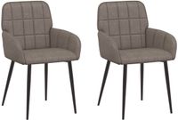vidaXL Eetstoelen - 2 st - Kunstleer - Grijs - 56,5 x 50 x 85 cm