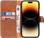 KHAZNEH Book Case Portemonnee Bruin voor Apple iPhone 14 Pro Max