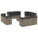 VidaXL 13-delige Loungeset met Kussens Poly Rattan Grijs