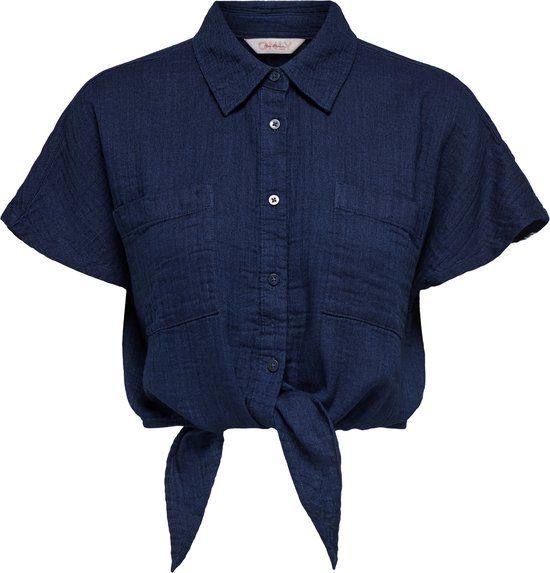 ONLY - ONLLEONI SEERSUCKER CAP KNOT SHIRT WVN - Dames - Blouses