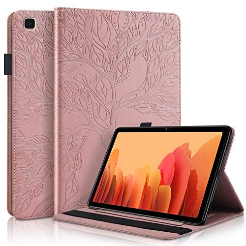 Succtop Case voor Galaxy Tab A7 10.4 inch 2020, Folio Flip PU Lederen Cover Case Galaxy Tab A7 Pen Houder Staande Portemonnee Beschermende Tablet Case Samsung Galaxy Tab A7 T500/T505/T507, Rose Gold