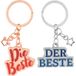 GRUSS & CO 73827 Sleutelhanger voor koppels met "Beste" motief - Set van twee hangers met sleutelring - Met hanger met Duitse spreuk - Cadeau voor twee, voor koppels, Meerkleurig, Eén maat, Beste