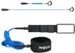 AS Michał Herman ACTIV/SPACE Laisse de sécurité pour SUP - Cordon de cheville spiralé - 75 à 300 cm - Bleu et noir