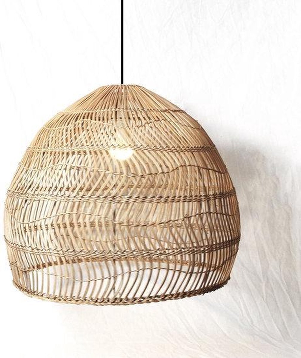 Groenovatie Rotan / Rieten Hanglamp, Handgemaakt, Gebleekt, ?60 cm