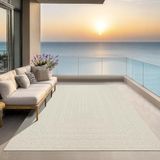 the carpet Kansas – weerbestendig buitenkleed in jute-look, robuust & onderhoudsvriendelijk, crème 140 x 200 cm