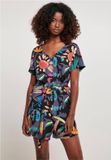 Urban Classics Short Viscose Belt Playsuit Zwart XS