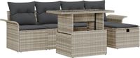 vidaXL Tuinbank Set Lichtgrijs Poly Rattan