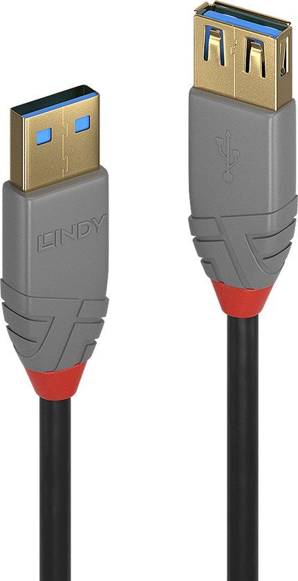 LINDY 36761 USB-kabel - 1 m - Zwart