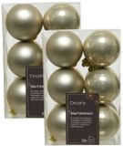 Decoris Kerstballen - 24 stuks - Champagne - 6 cm - Kunststof
