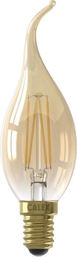 Calex LED Tip Kaarslamp E14 3.5W (25W) 250lm 2100K Goud Dimbaar