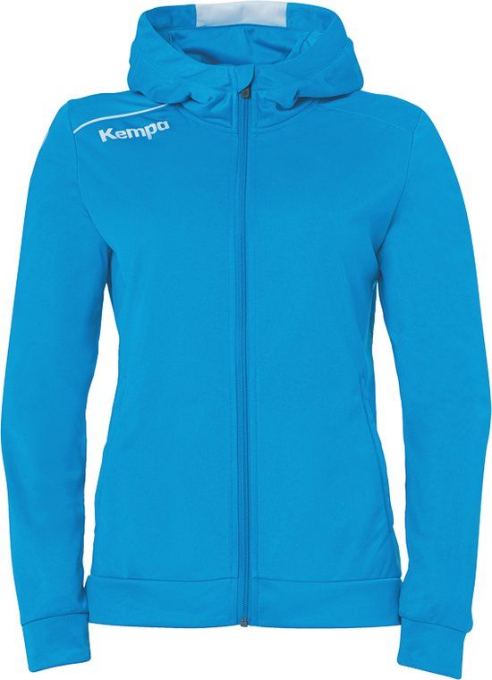 Kempa Player Hood Jacket Dames - Kempablauw-Wit - Maat L