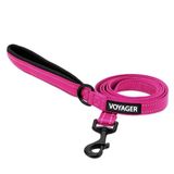 Voyager Reflecterende hondenriem met neopreen handvat, 1,80 m lang, ondersteunt puppy's van kleine, middelgrote en grote rassen, schattig en robuust voor wandelen, hardlopen en training - fuchsia, L