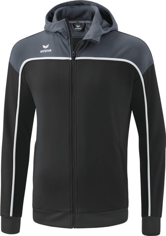 Erima Change Trainingsjack Met Capuchon Heren - Zwart / Slate Grey / Wit | Maat: S