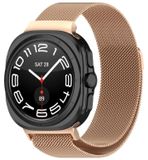 Wigento Samsung Galaxy Watch Ultra 47mm: Metalen Mesh Polsband van Roestvrij Staal met Magnetische Sluiting, Rosé Goud