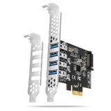 Axagon PCEU-43RS PCIe USB 3.2 Gen 1 Adapterkaart met 4 Poorten