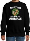 Bellatio Decorations Amazing Wild Animals Sweater Giraffe - Zwart - Kinderen - 170/176