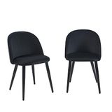 BAÏTA Set van 2 stoelen macaron fluweel zwart metalen poten zwart