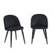 BAÏTA Set van 2 stoelen macaron fluweel zwart metalen poten zwart