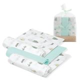 INTERBABY Moon bamboe gaasverbanden voor baby's, munt, 55 x 70 cm, bamboe en katoen
