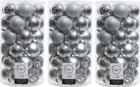 Decoris Kerstballen - 108x - zilverkleurig - 6 cm - mat en glans