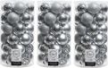 Decoris Kerstballen - 108x - zilverkleurig - 6 cm - mat en glans