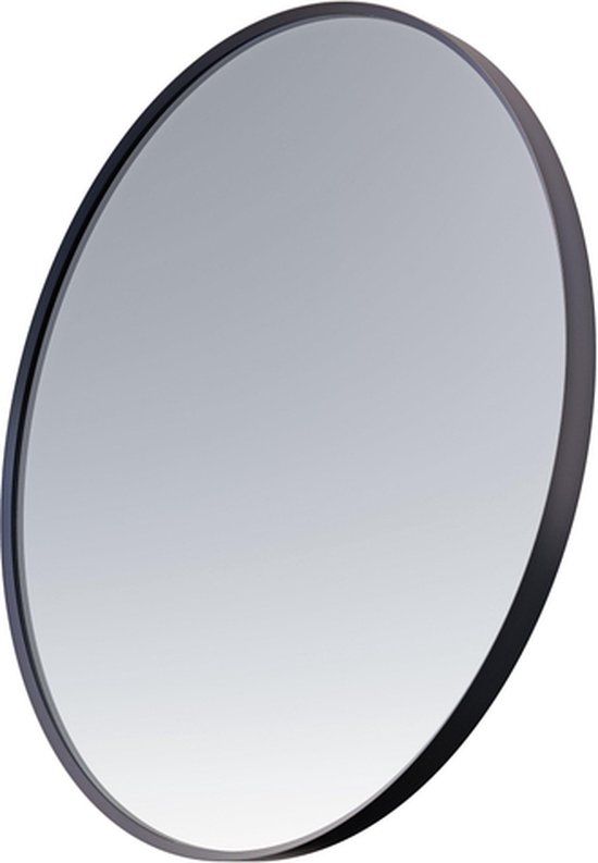 Saniclass Retro Line Ronde Spiegel - 100cm - Mat Zwart