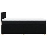 vidaXL Boxspring met matras stof zwart 200x200 cm