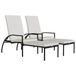 VidaXL Chaises longues 2 pcs avec repose-pieds polyéthylène rotin marron