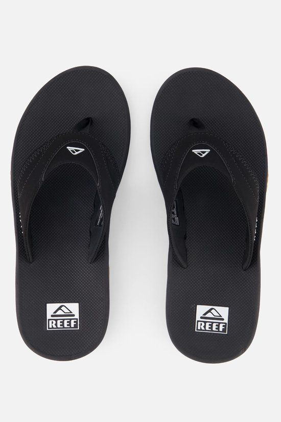 Reef Fanning - Heren Slippers - Zwart/Zilver - Maat 47