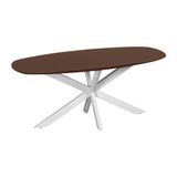 QUVIO Eettafel Sofia - Deens ovaal - 180x90 cm - Witte kruispoot - FSC® gecertificeerd mangohout - Bruin